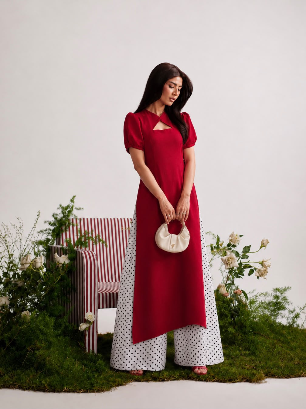 Crimson Polka Eastern Set