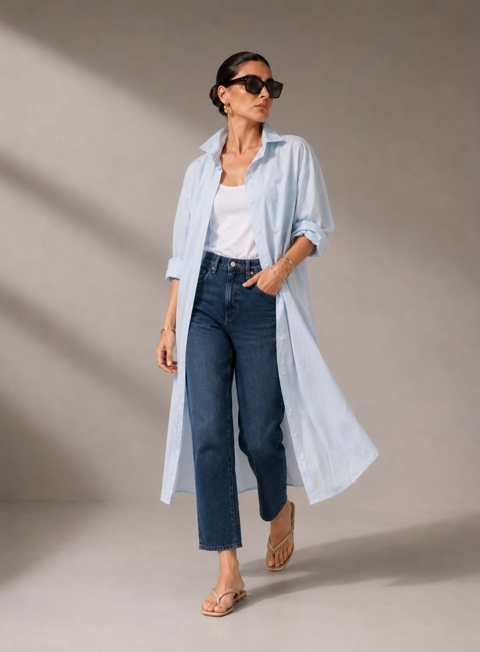Sky Muse Longline Shirt